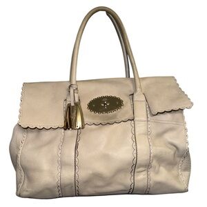 Mulberry Bayswater Off white Limited Edition Cookie Scalloped Trim Bag Satchel
